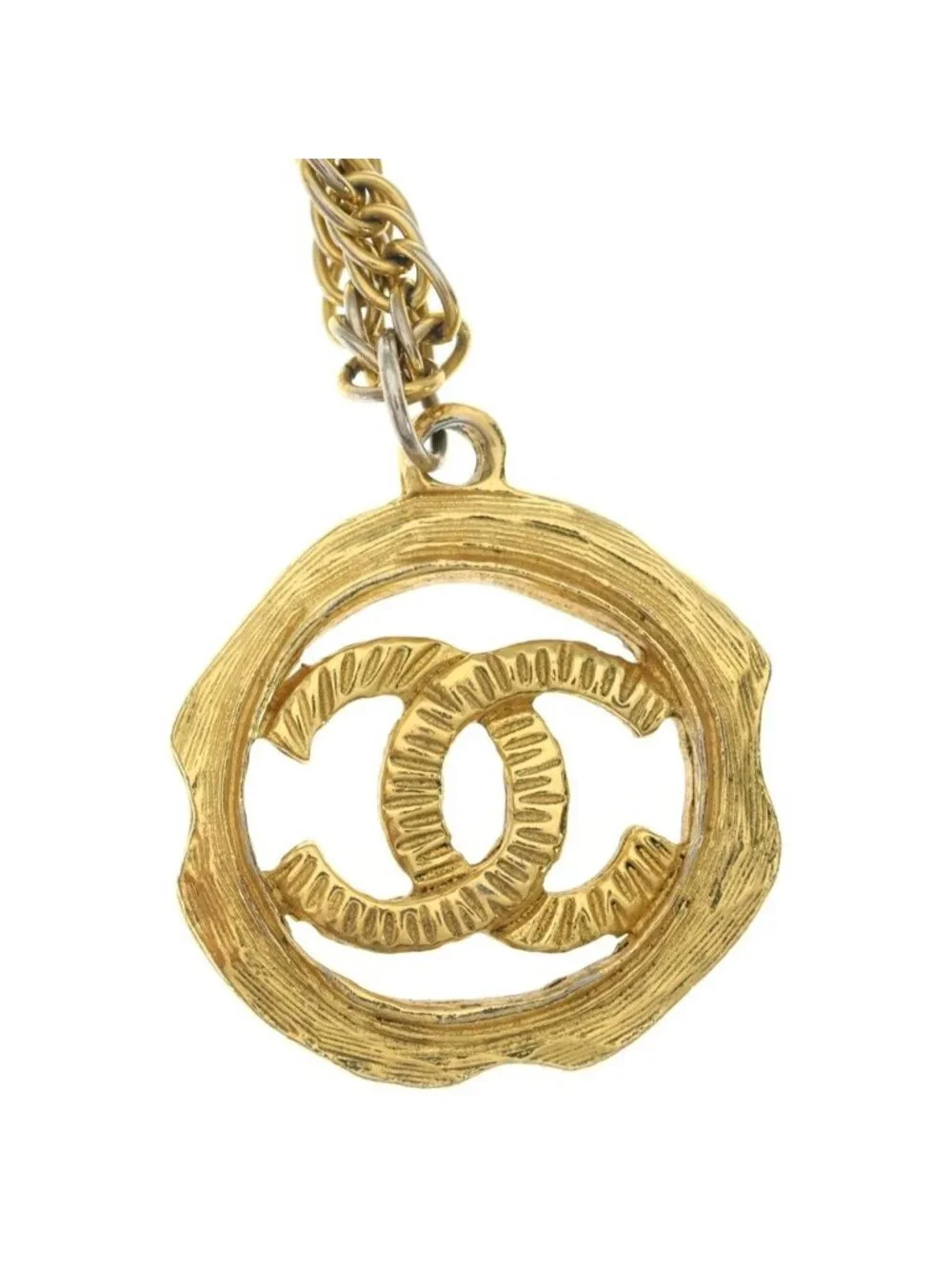 Chanel CC Logo Necklace Chain Vintage Gold
